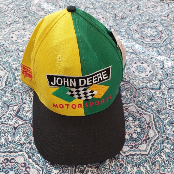 Vintage John Deere Motorsports Chad Little Racing Hat Cap One Size NWT - Picture 1 of 7